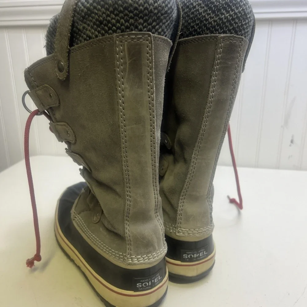 Sorel Womens Gray Waterproof Lace Up Mid-Calf Snow Boots Size 10